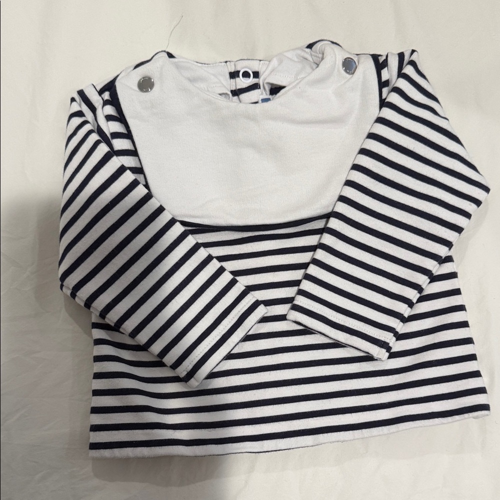 Jacadi Black and White Striped Kids Sweater